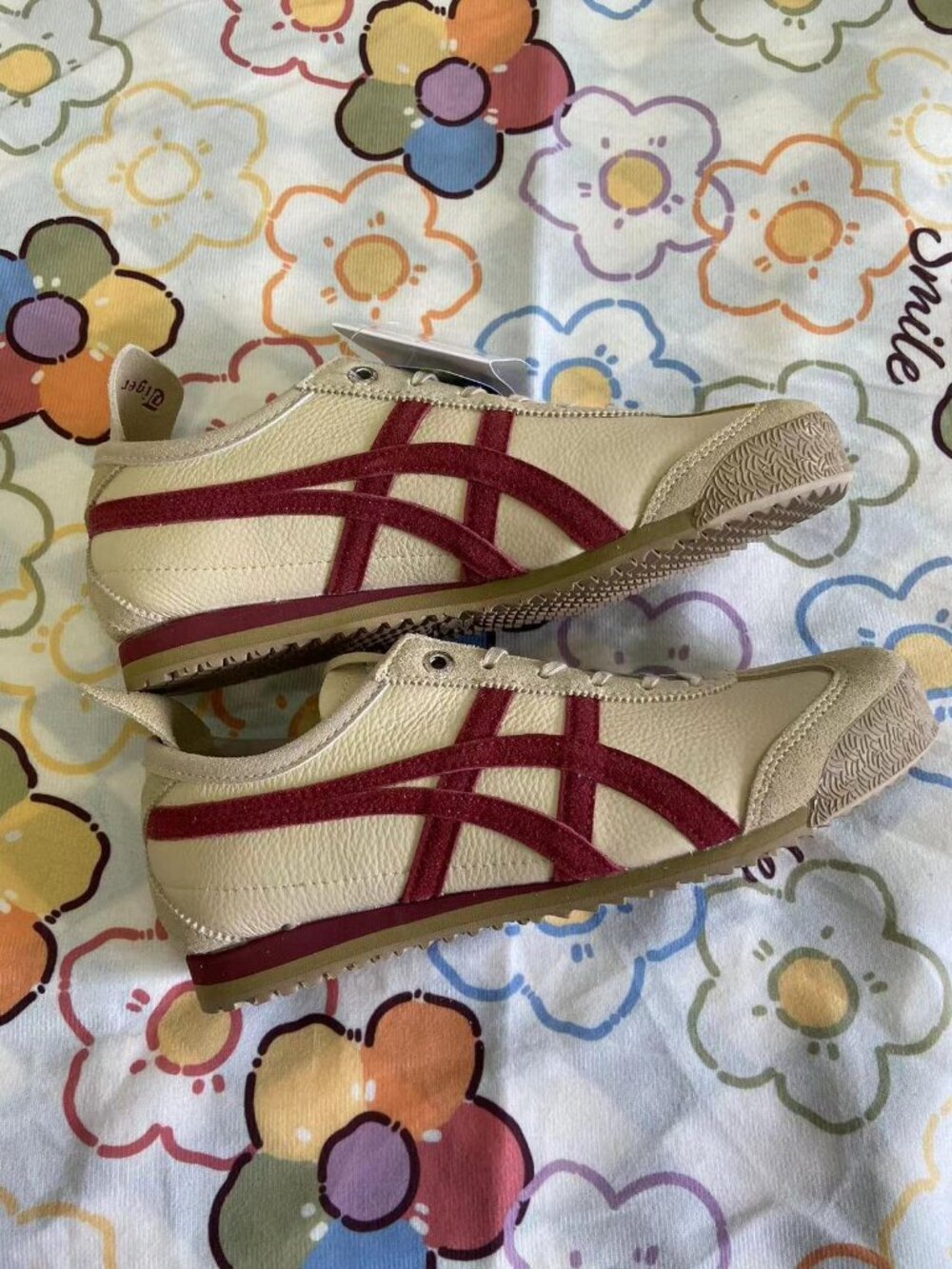 Onitsuka Tiger Mexico 66 Cream Burgundy Women's Retro Sneakers